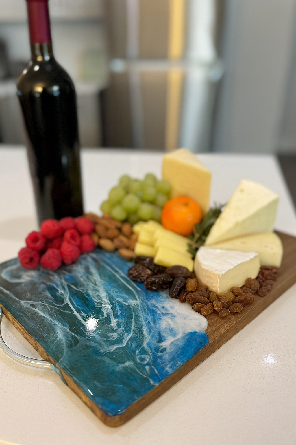 Acadia Wood Ocean Wave Epoxy Serving Tray – Handmade Luxury Design