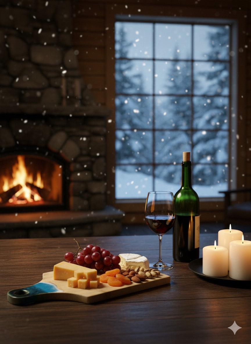 Ocean Handle Epoxy Serving Board – Handmade Bamboo Design