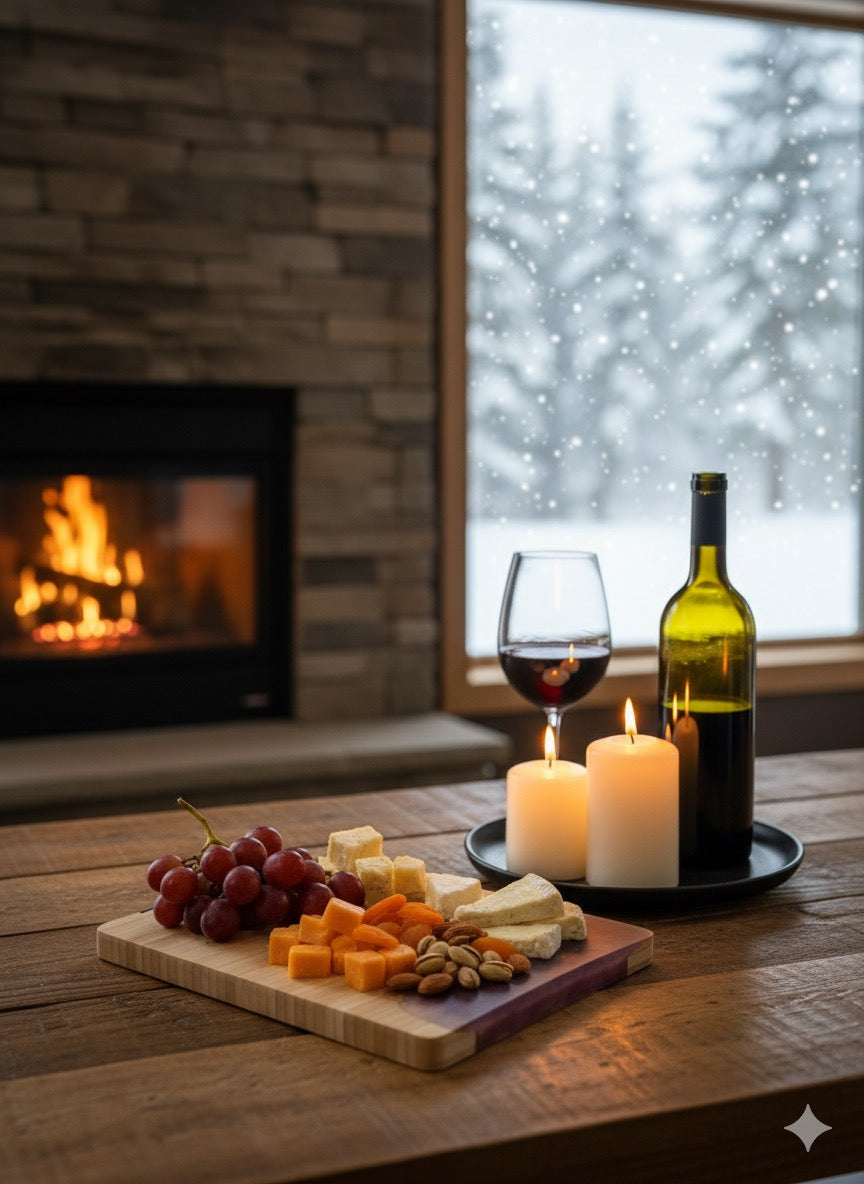 Handmade Purple Epoxy Bamboo Serving Board | Cheese & Charcuterie Board